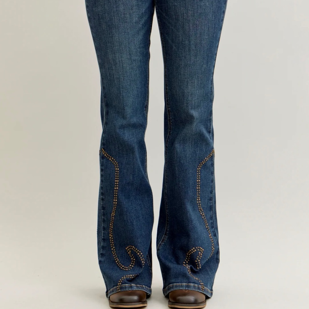 Judy Blue High Rise Studded Western Bootcut Jeans